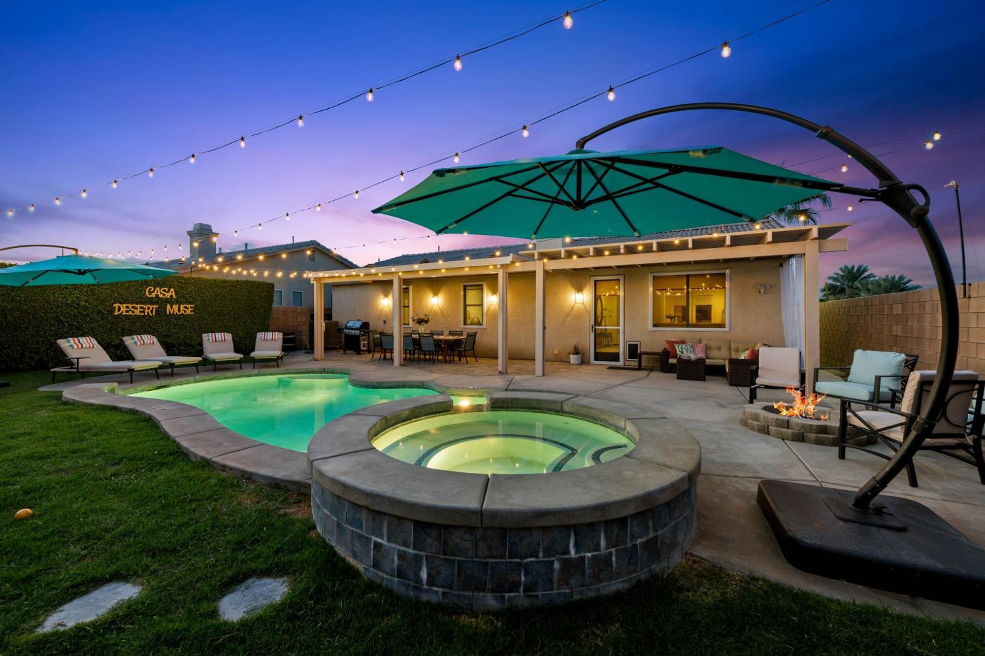 Casa Desert Muse With Heated Pool Spa Firepit Mini Golf And Games Indio Eksteriør billede