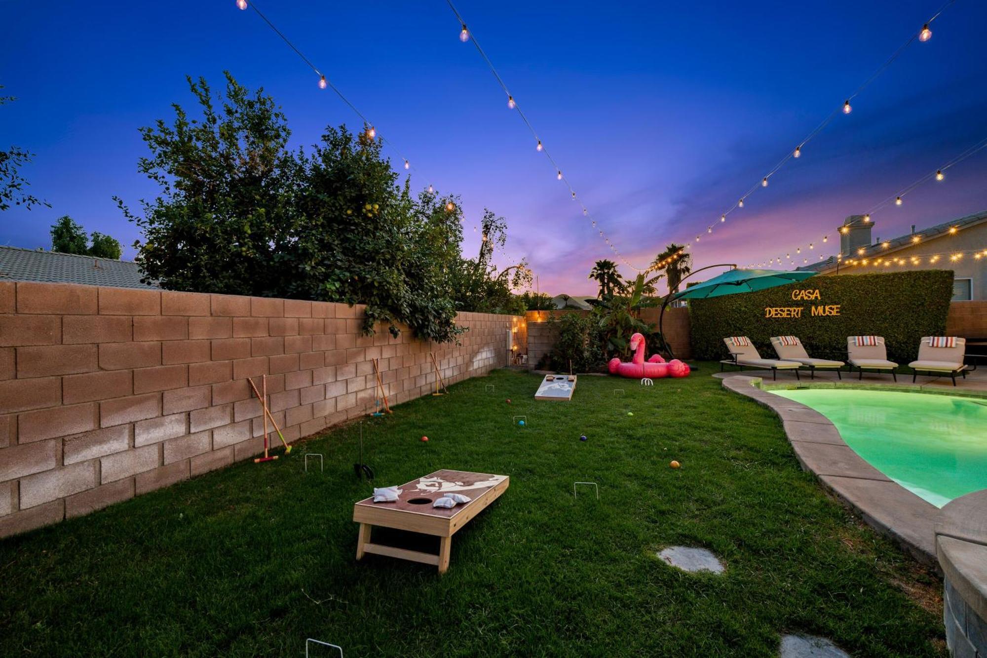 Casa Desert Muse With Heated Pool Spa Firepit Mini Golf And Games Indio Eksteriør billede