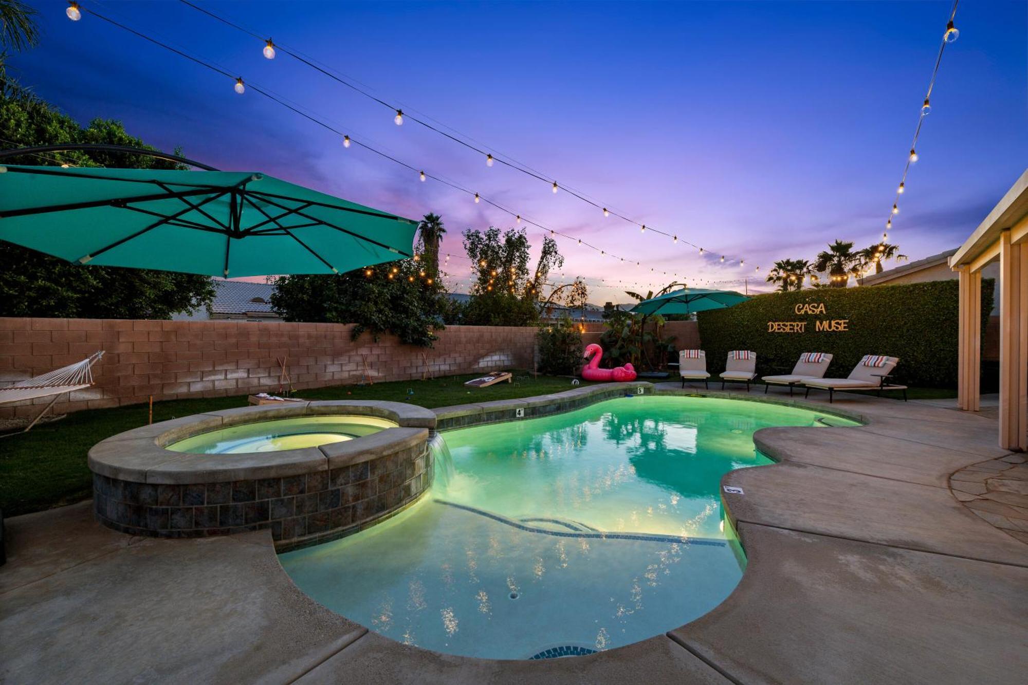 Casa Desert Muse With Heated Pool Spa Firepit Mini Golf And Games Indio Eksteriør billede